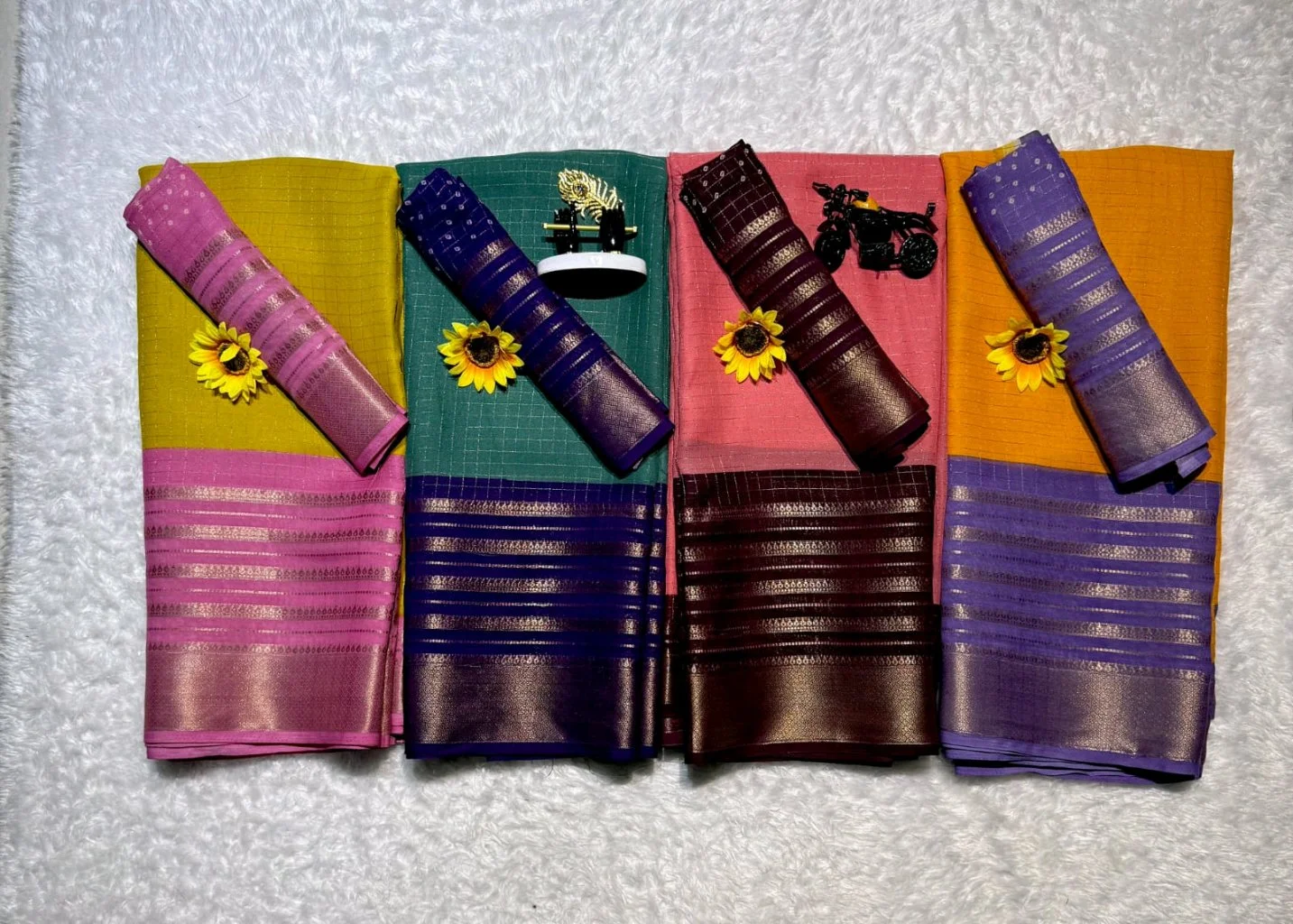 Mysore Silk Saree with Zari Border 9