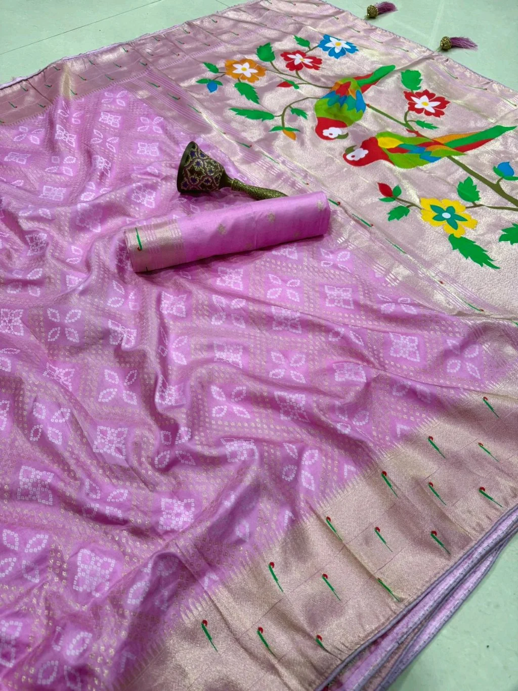 Viscose Silk Saree with Paithani Pallu thumbnail 6