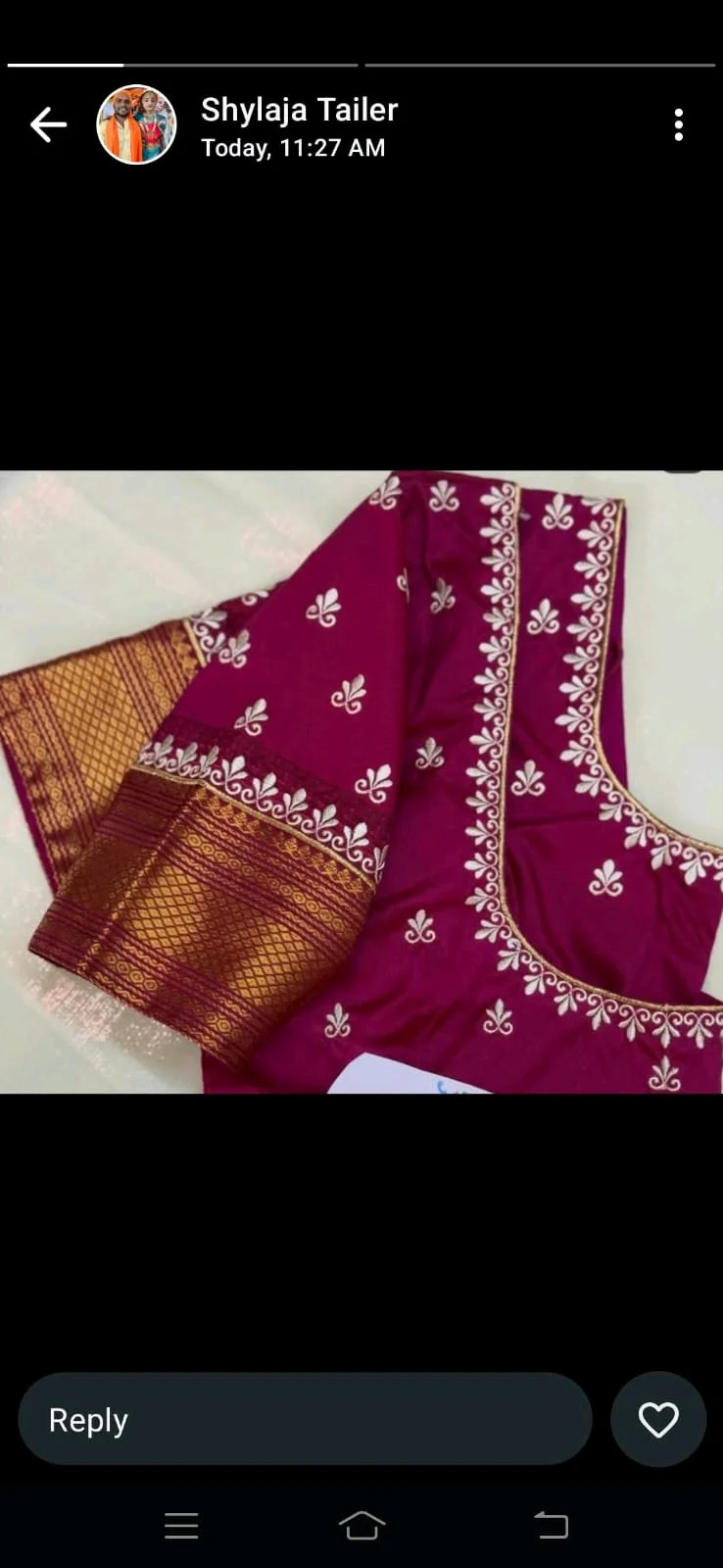 Magenta Computer Embroidered Blouse