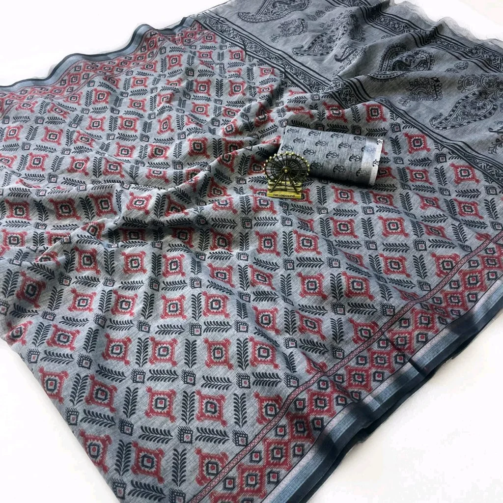Soft Cotton Print Saree 10