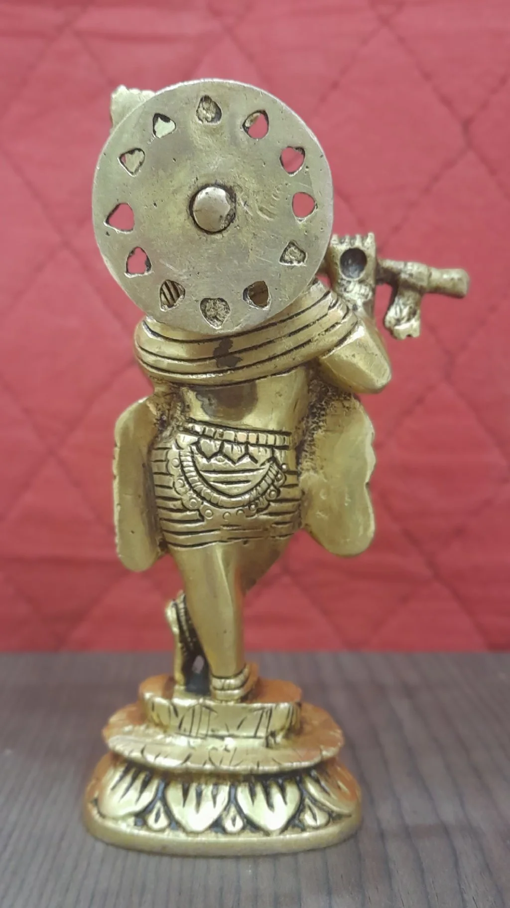 Lord Krishna Brass Idol | Playing Flute | 6.5 Inch | Home Decor | Return Gifts | thumbnail 5