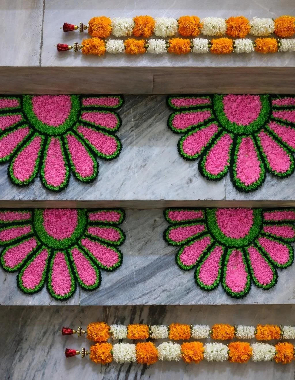 Yellow Orange Sun Design Rangoli Decor Set - Variant 2