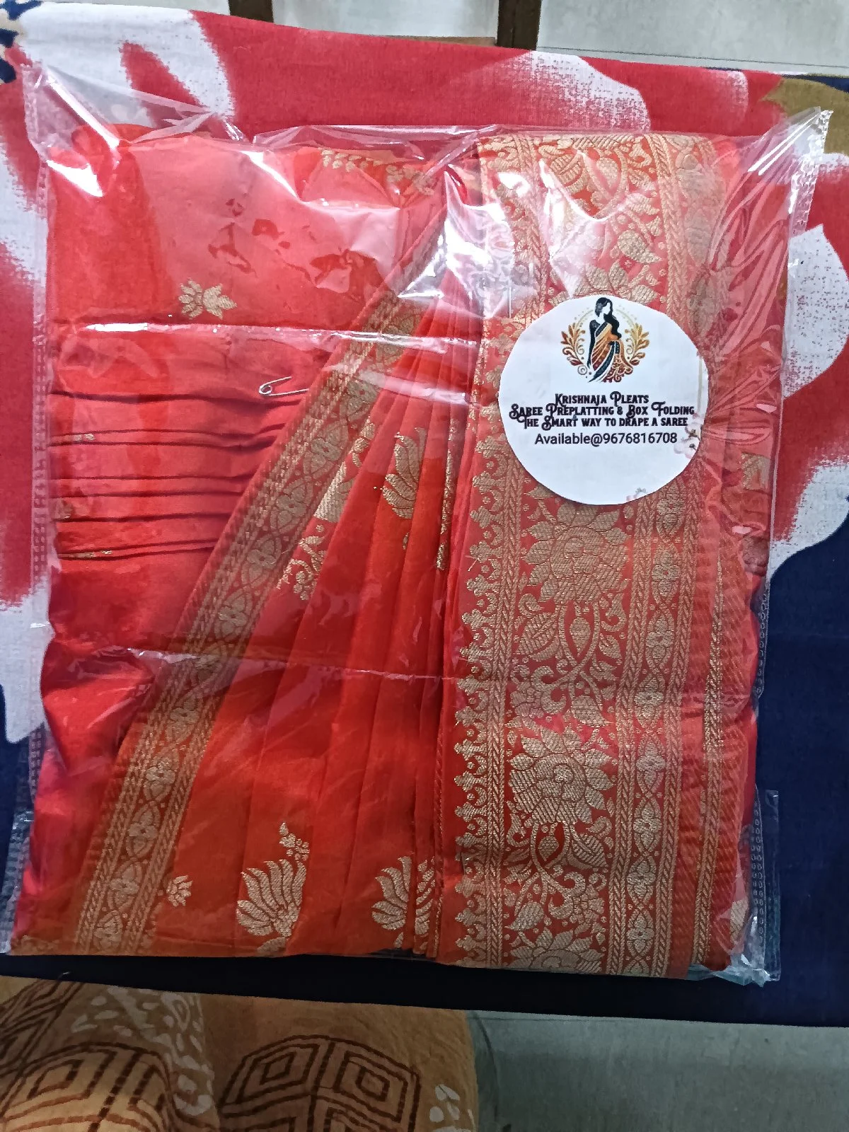 krish pleats saree  Pre-pleating service 6