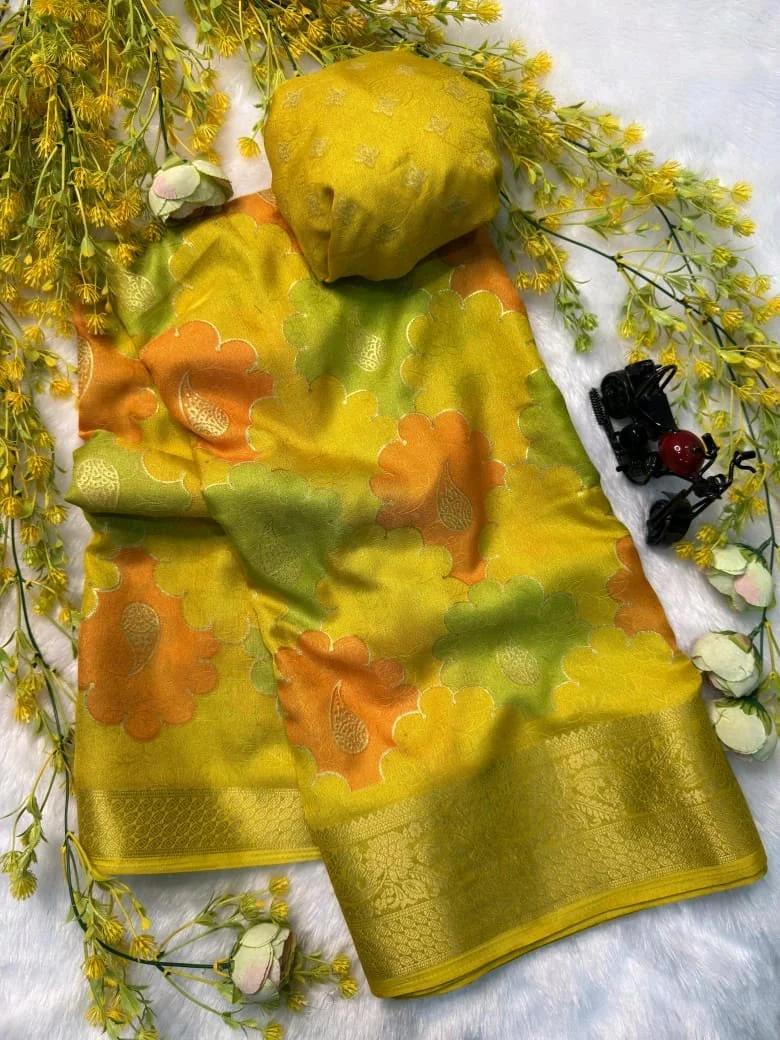 Marsh Mellow Sarees With Blouse Piece 7