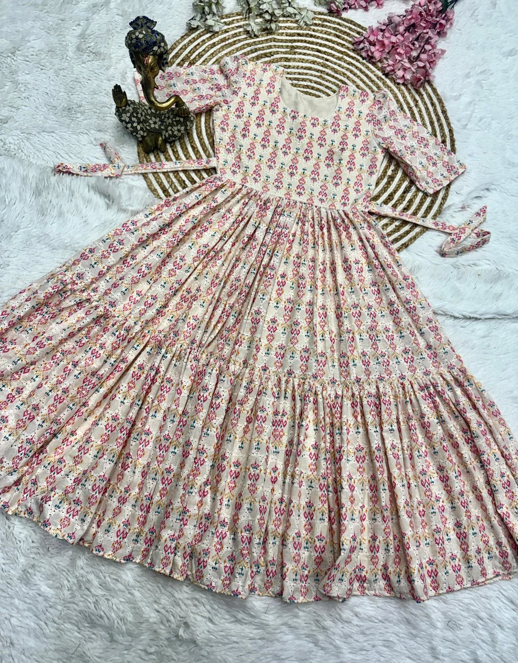 Floral Tiered Maxi Dress with Puff Sleeves 10