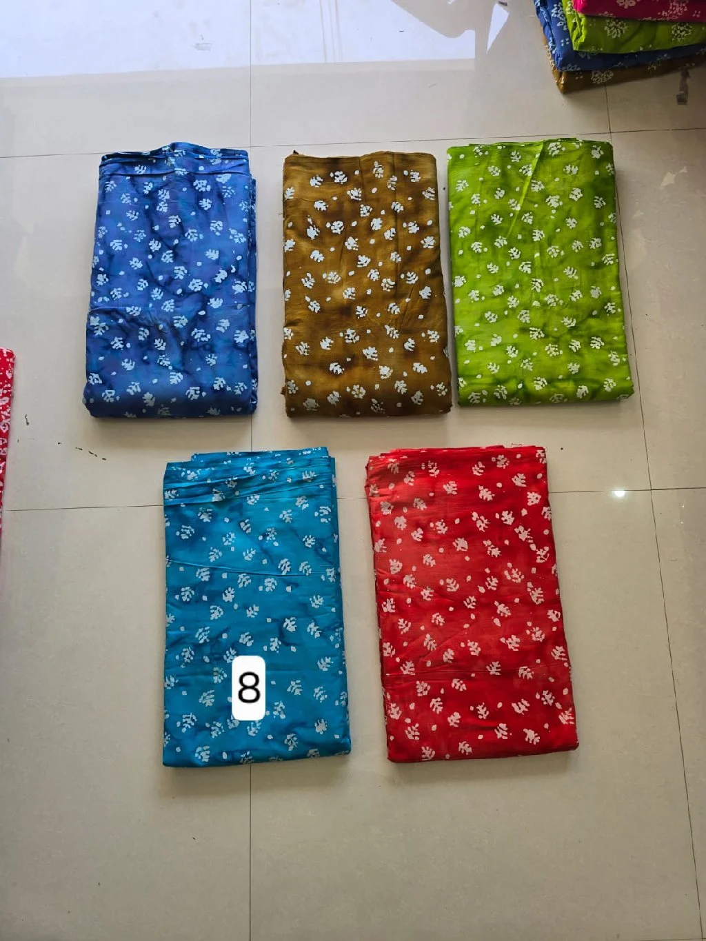 Multi-Color Floral Batik Print Cotton Fabric 2