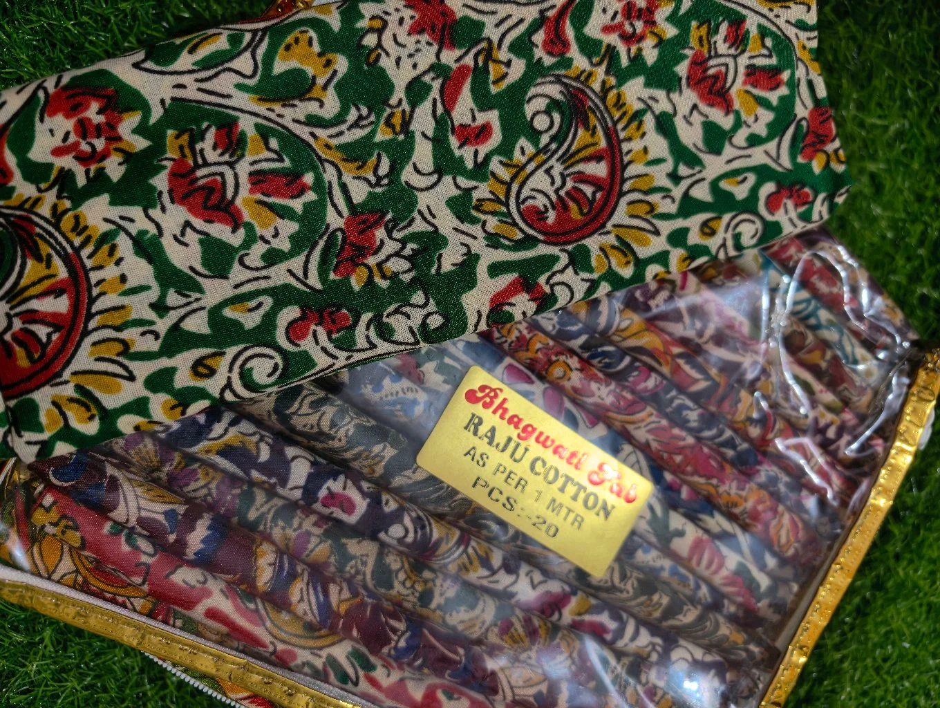 Bhagwati Fab Raju Cotton Printed Fabric - Assorted Designs (1 Meter) Blouse Piece 1