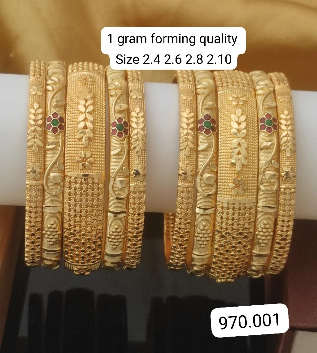 1 Gram Gold Plated Forming Quality Bangle Set 2