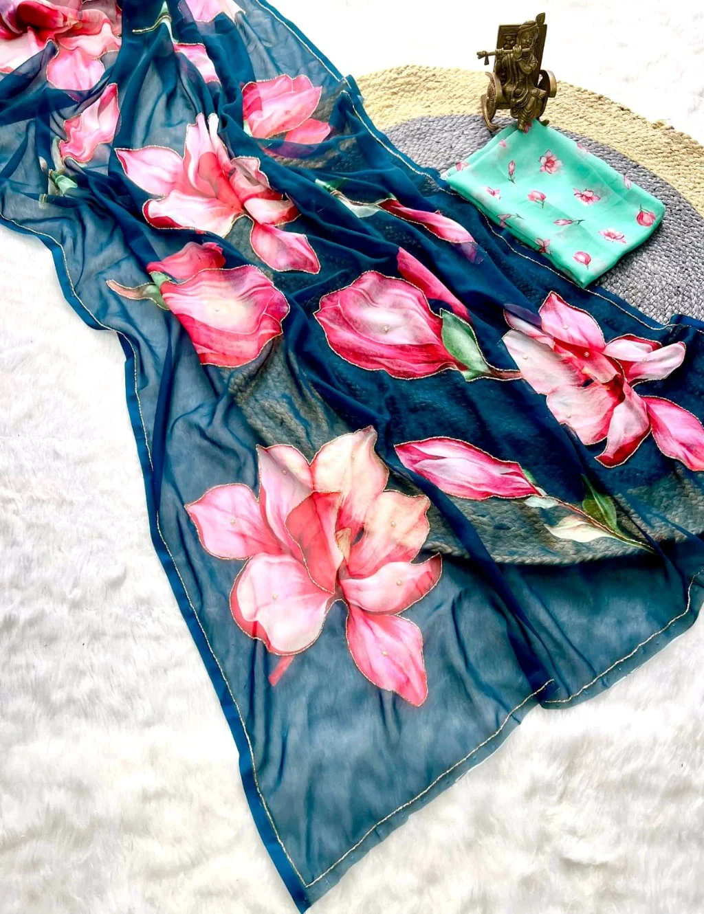 Soft Pure Georgette Saree 6