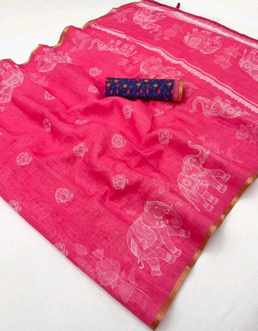 Soft Cotton Lenin Sarees 9