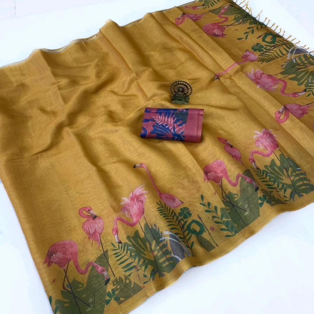 Tissue Silk Digital Prin Saree thumbnail 7