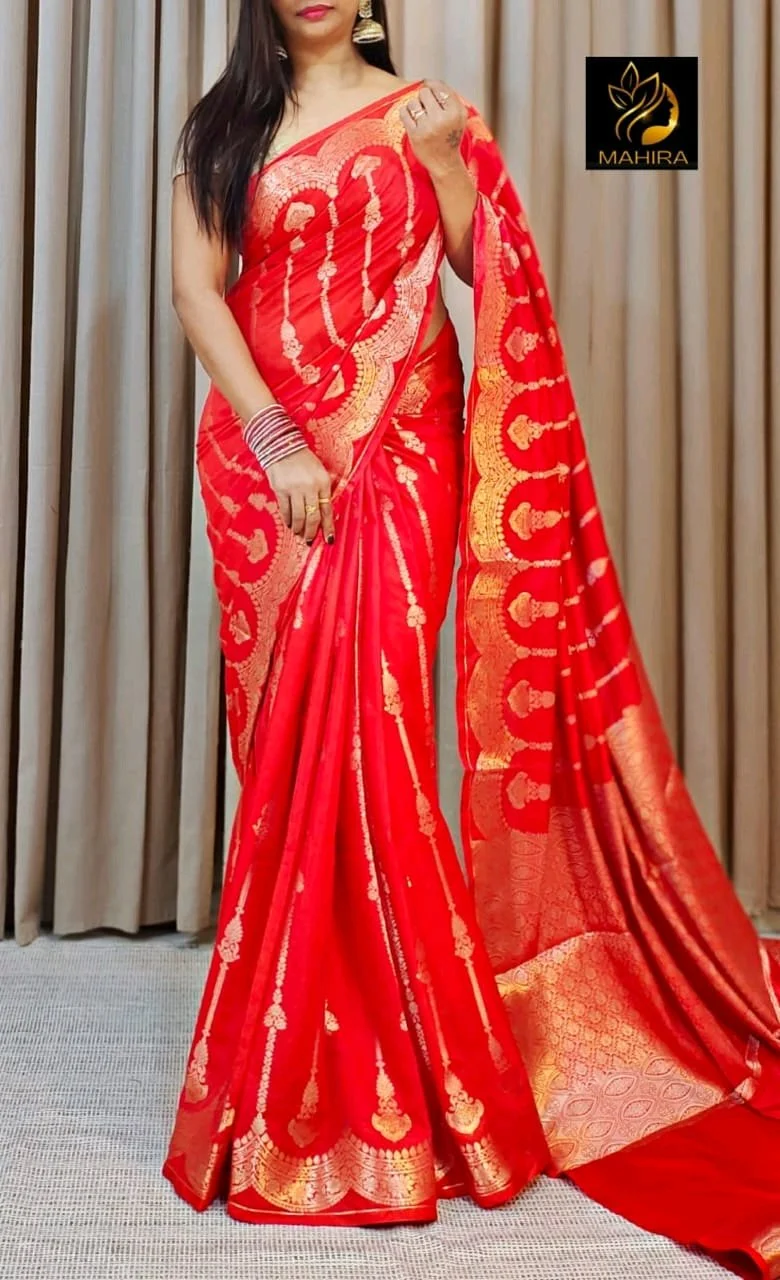 Premium Banarasi Semi Georgette Silk Saree 8