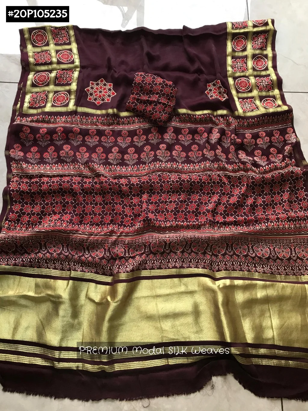 Mustard Premium Modal Silk Saree with Woven Pattern Border 2