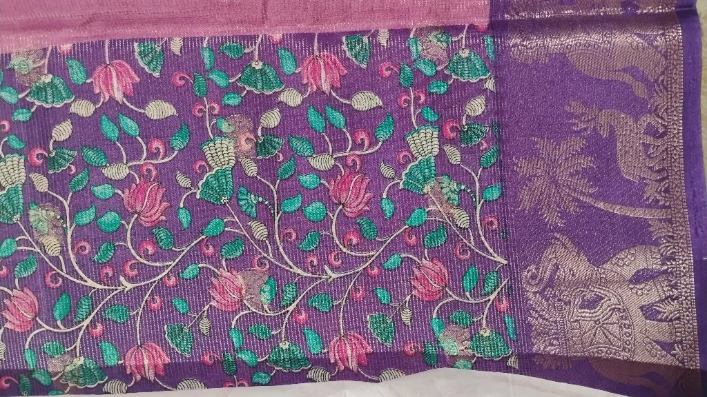 Uppada Tissue Pattu Silk Saree thumbnail 4