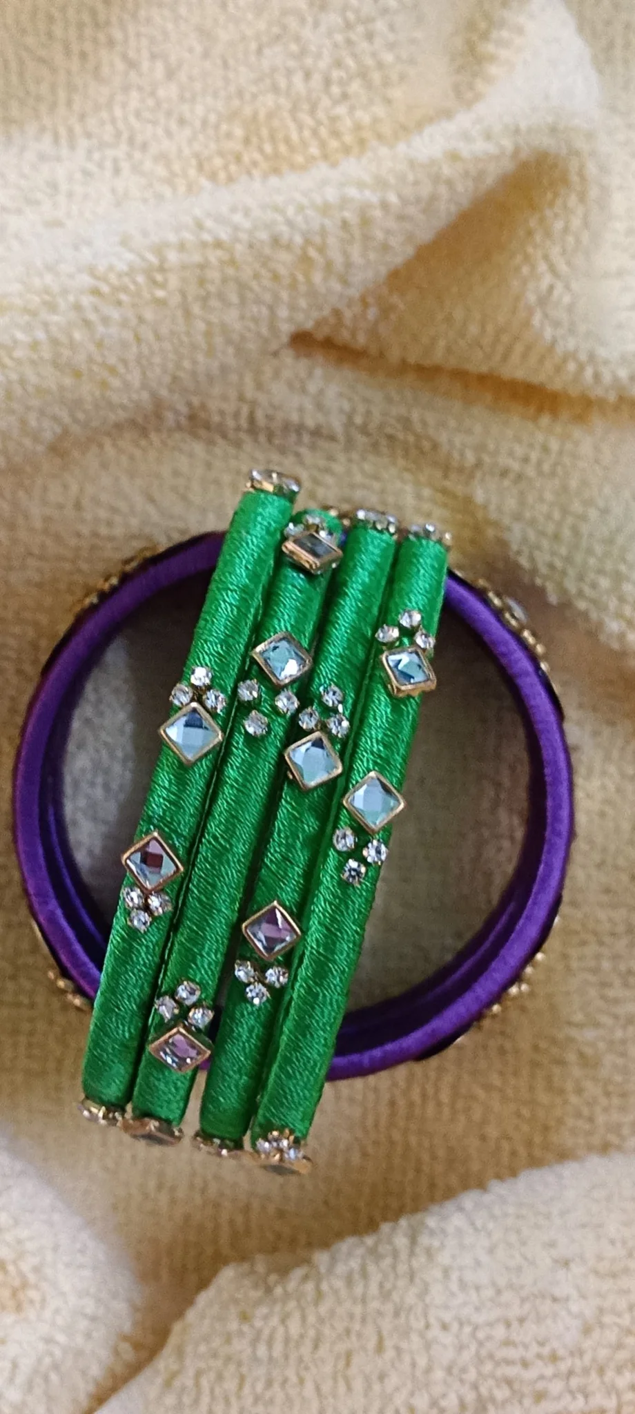 Royal Kasu-Work Silk Thread Bangles thumbnail 3