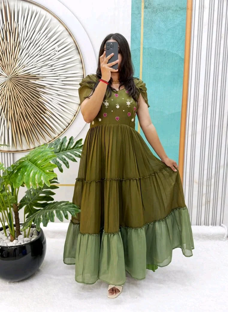 Embroidered Tiered Maxi Dress thumbnail 3