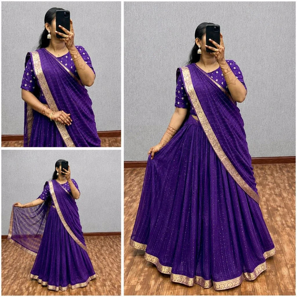 Pure Vintage Viscose Zari Woven Lehenga Choli Set thumbnail 6