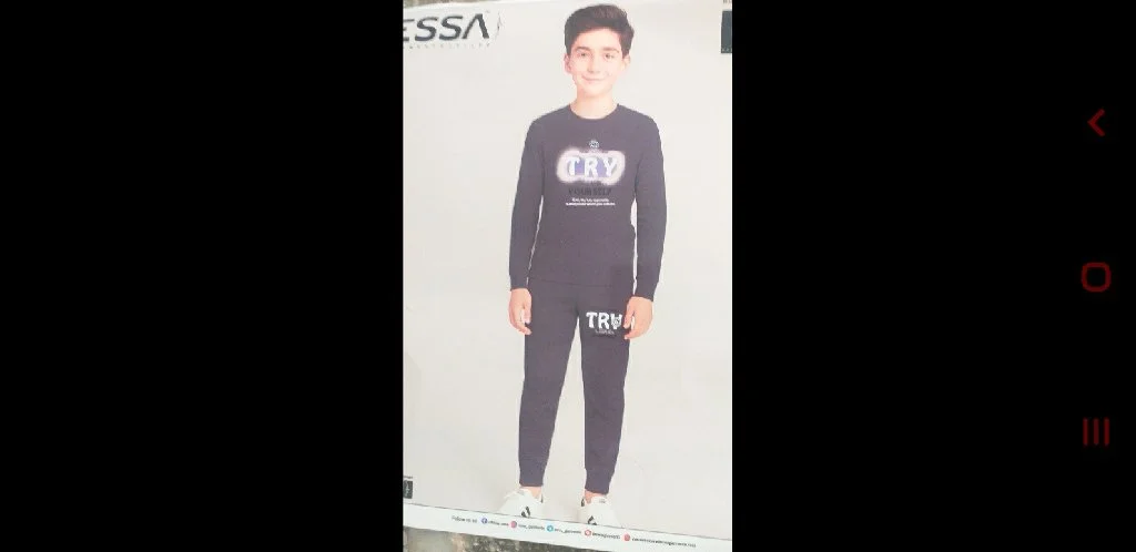 8-10 years Boys ESSA Looper Dark Grey TRY Print Full Pant Set