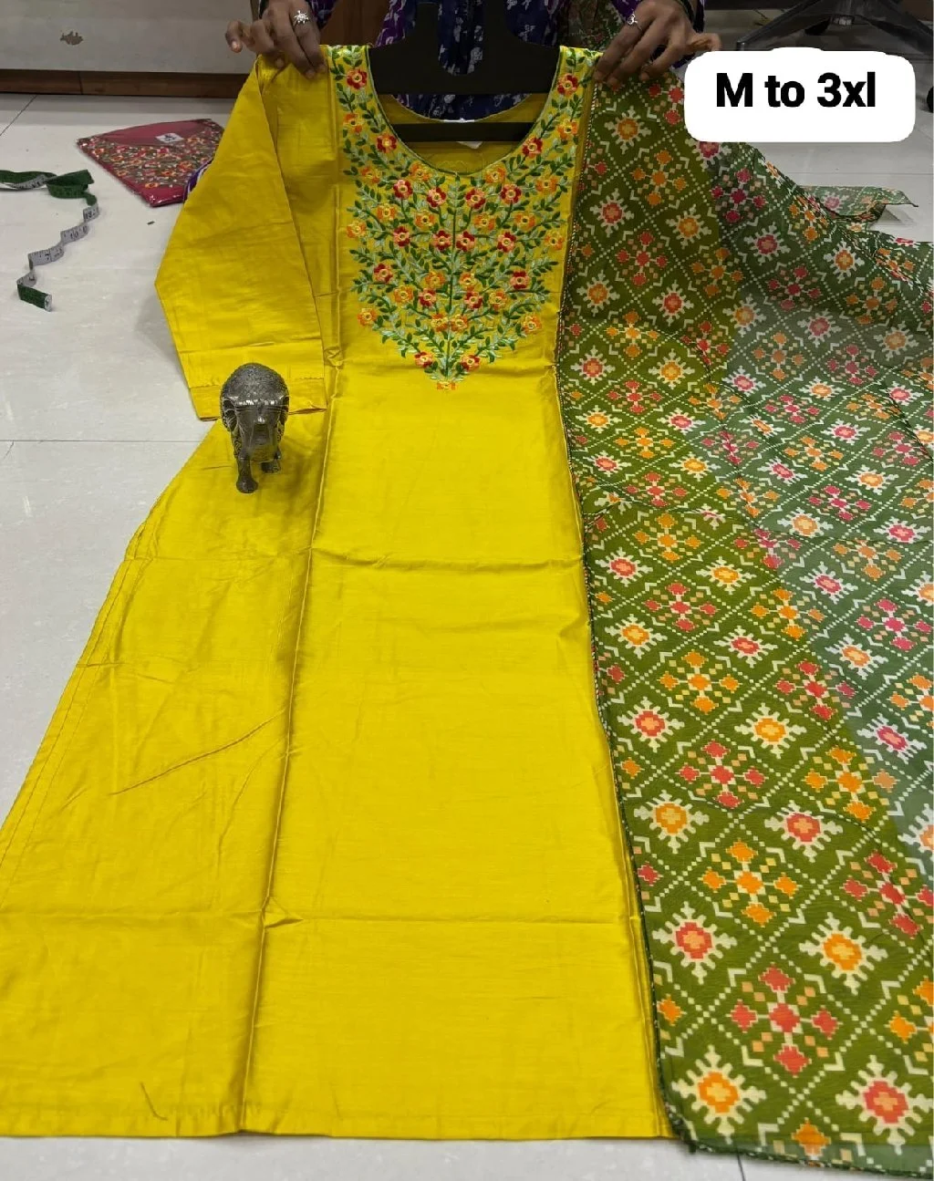 Embroidered Kurta Set with Printed Dupatta 4