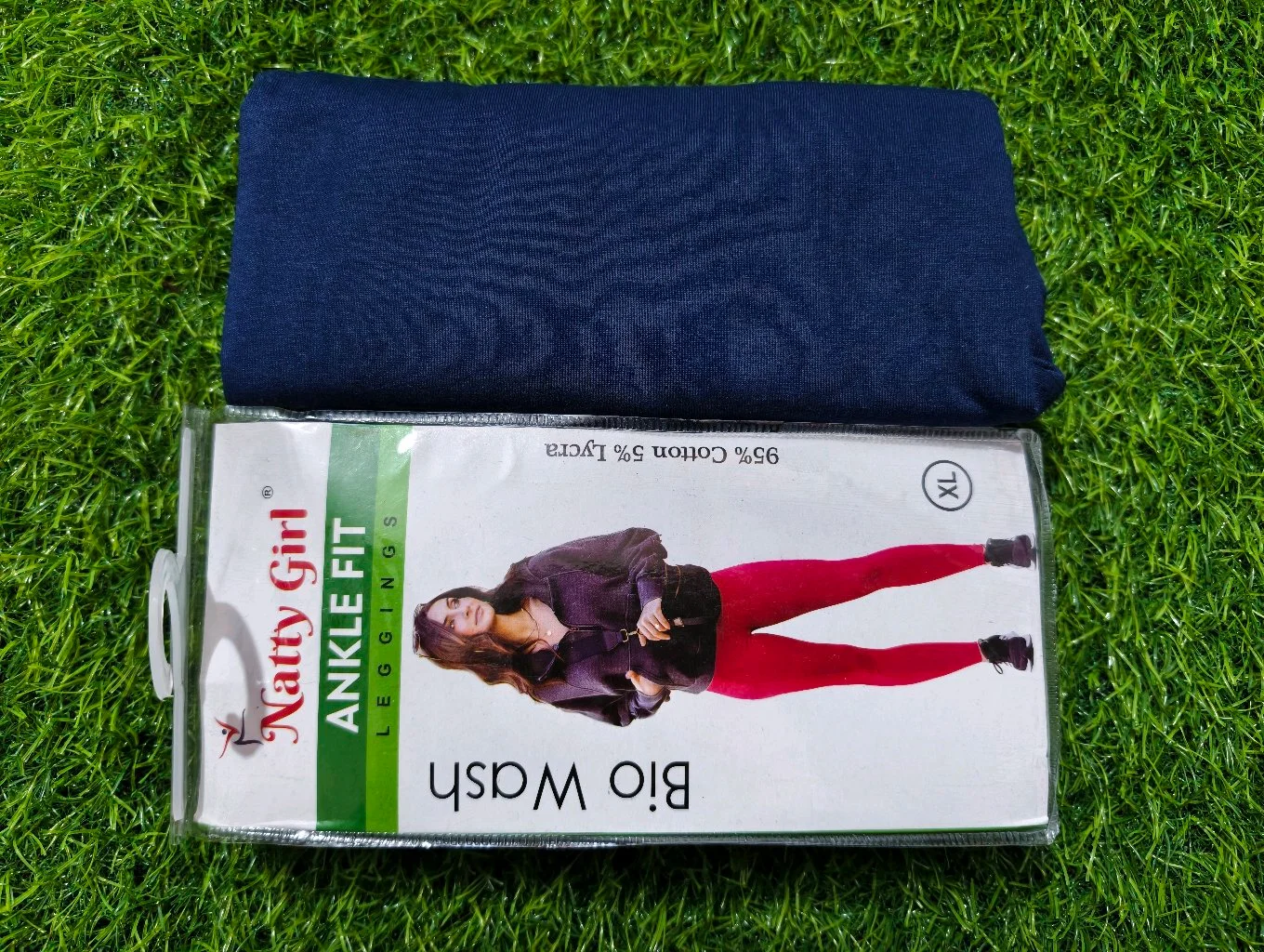 Natty Girl Ankle Fit Bio Wash Leggings Dark Blue 1