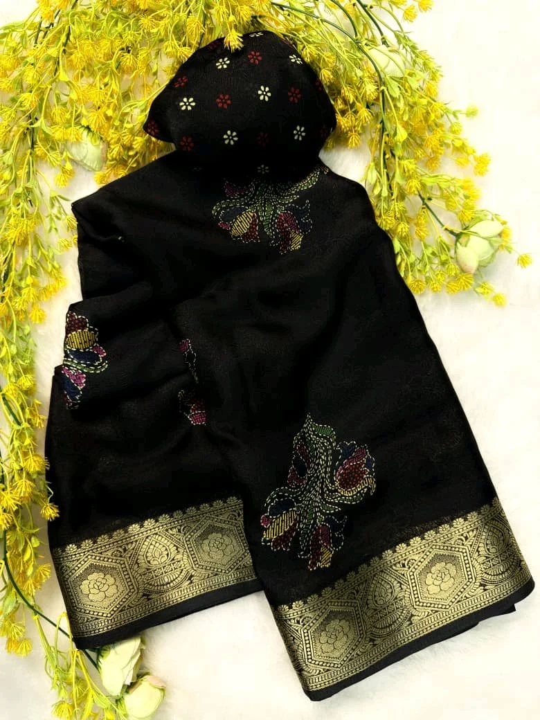 Ajrakh Designer Saree 1