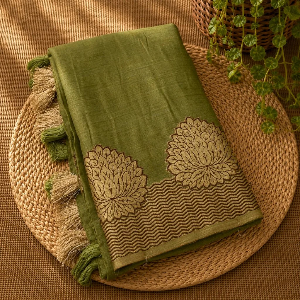 Semi Tusser Silk Sarees thumbnail 6
