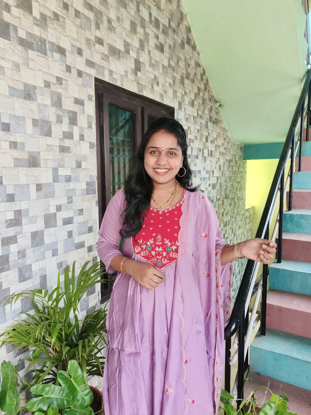 Lavender Embroidered Kurta Set with Dupatta 2