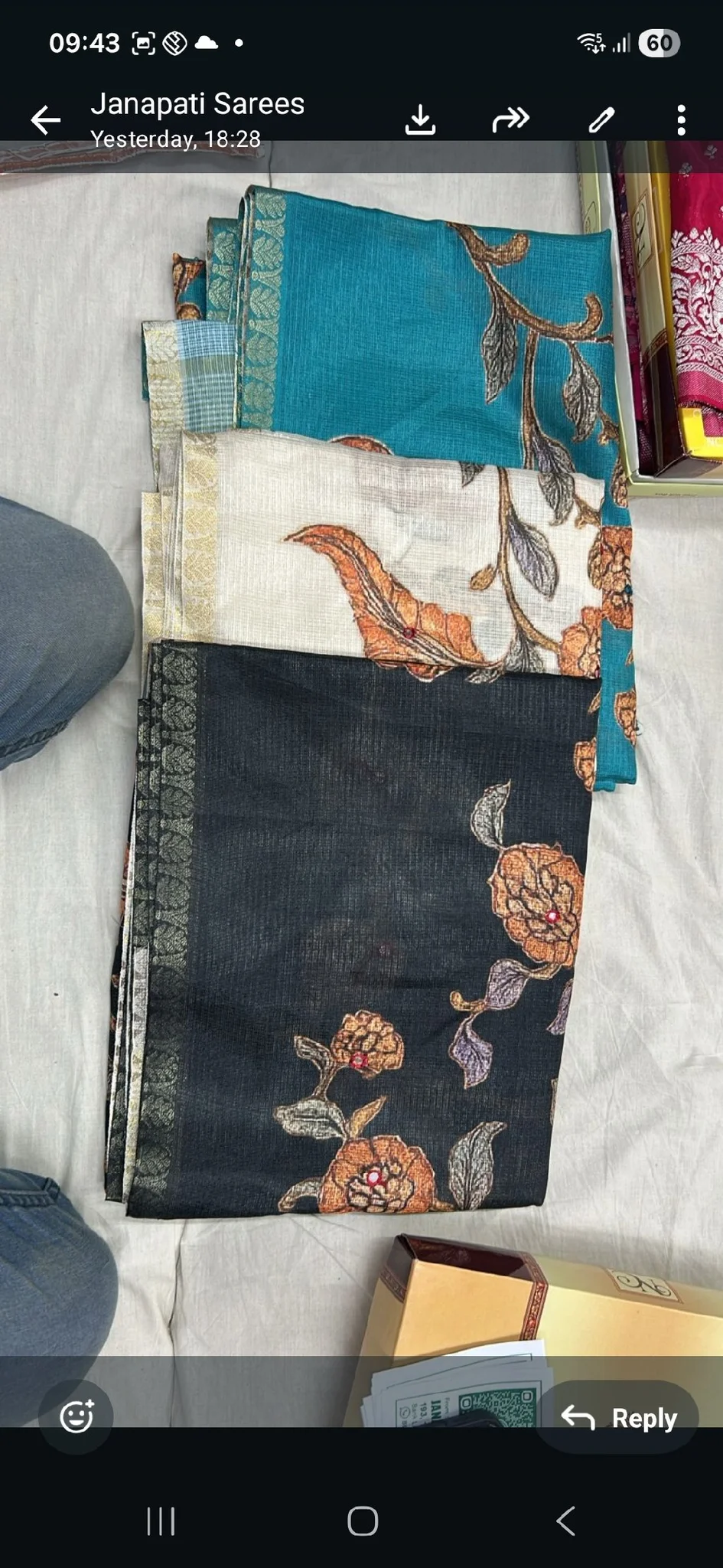 Kota Floral Print Sarees with Zari Border