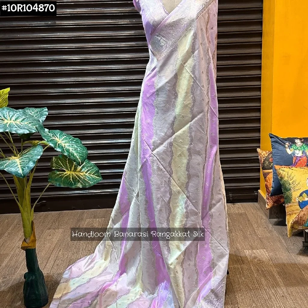 Pastel Handloom Banarasi Rangakkat Silk Fabric