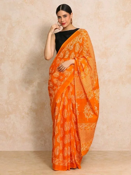 New updateBagru Block Print Cotton mulmul Sarees With Running Blouse Fabric:- Pure Mulmul (9280)Saree:-5.5m+ Blouse:- 1mPrice:- 700 thumbnail 6