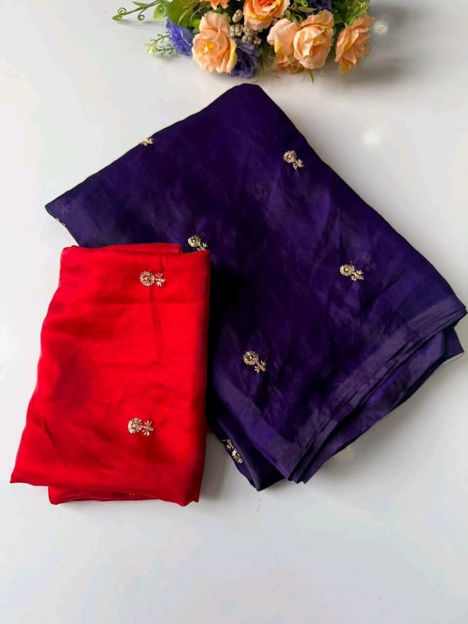 Satin Duel Shade Sarees 4