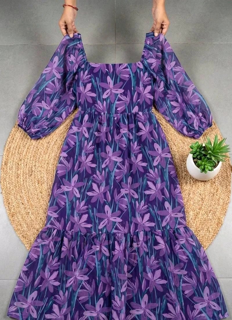 Floral Print Long Sleeve Maxi Dress 10