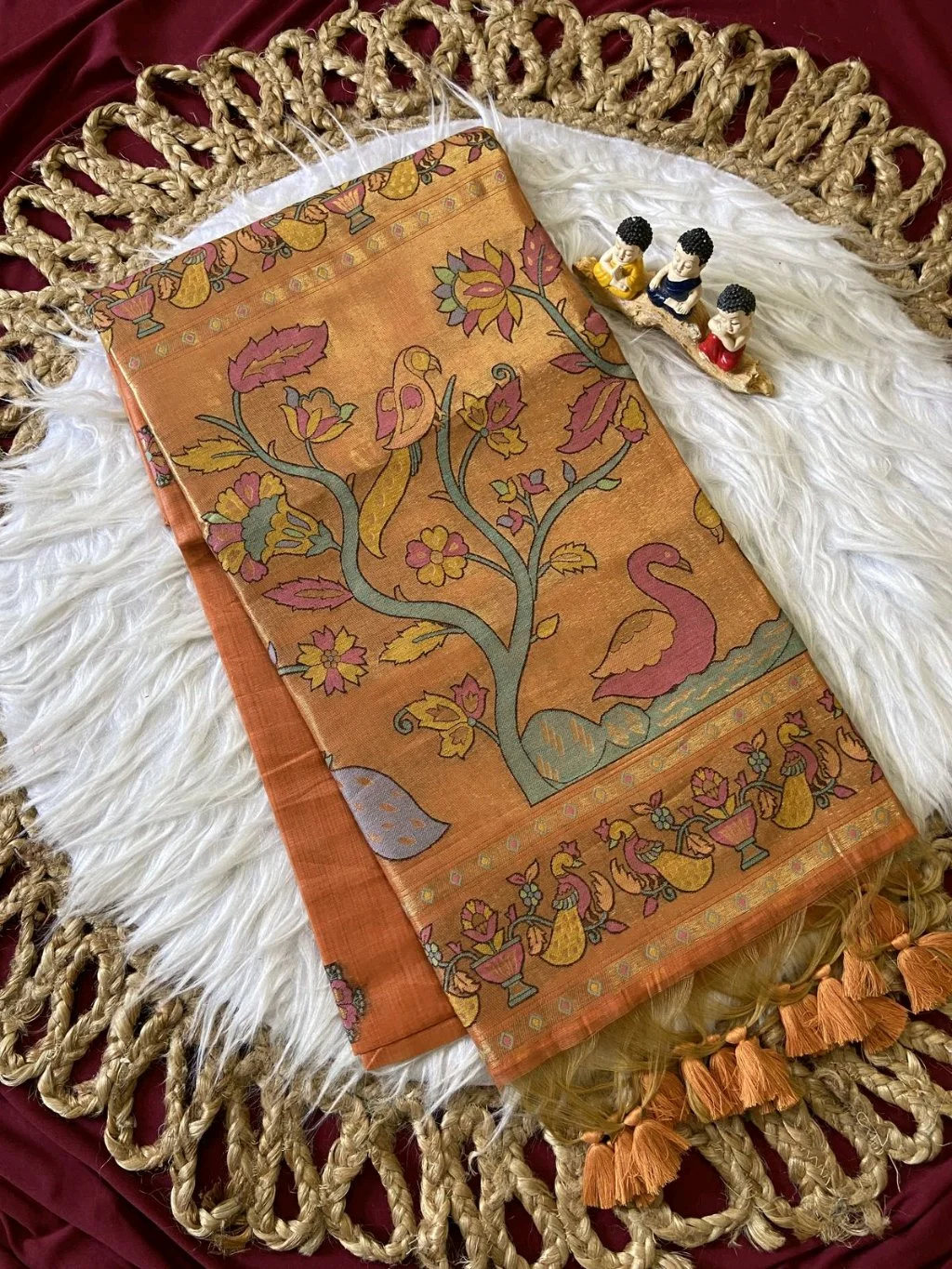 Soft Muga Cotton Paithani Saress thumbnail 8