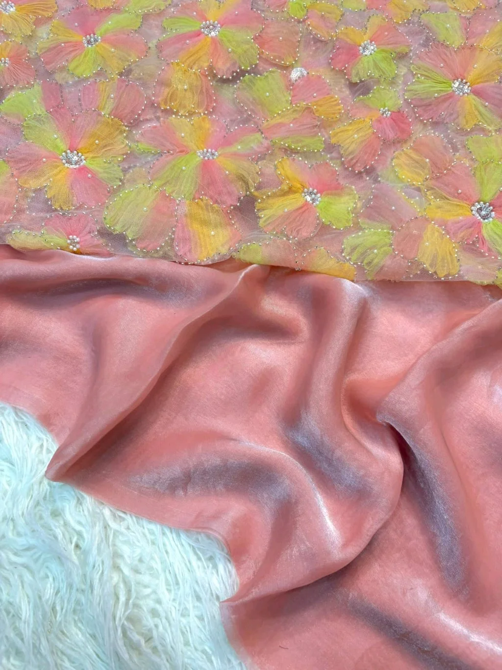 Soft Fancy Satin Silk Saree 8