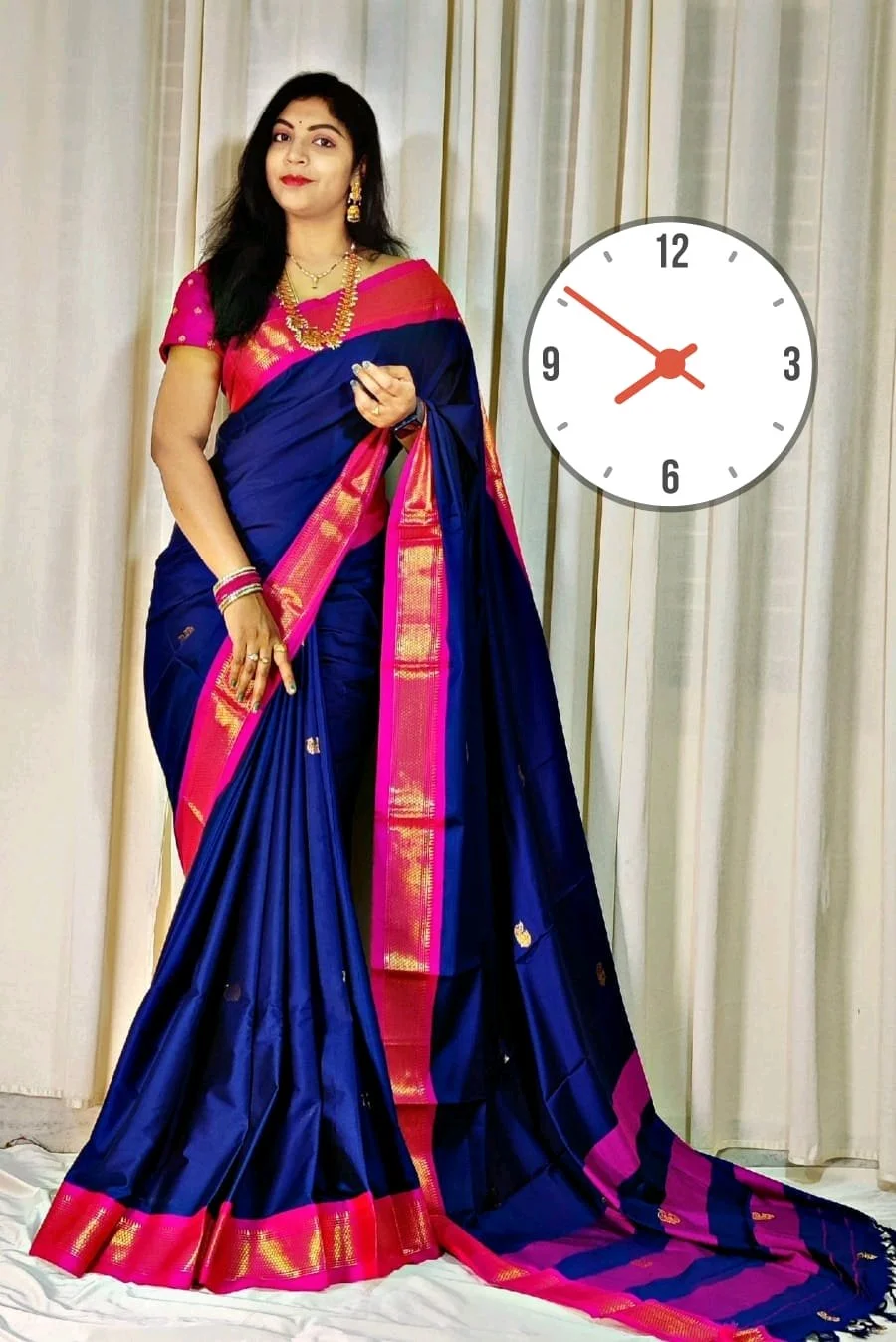 Cotton Silk Gold Boarder Saree 7
