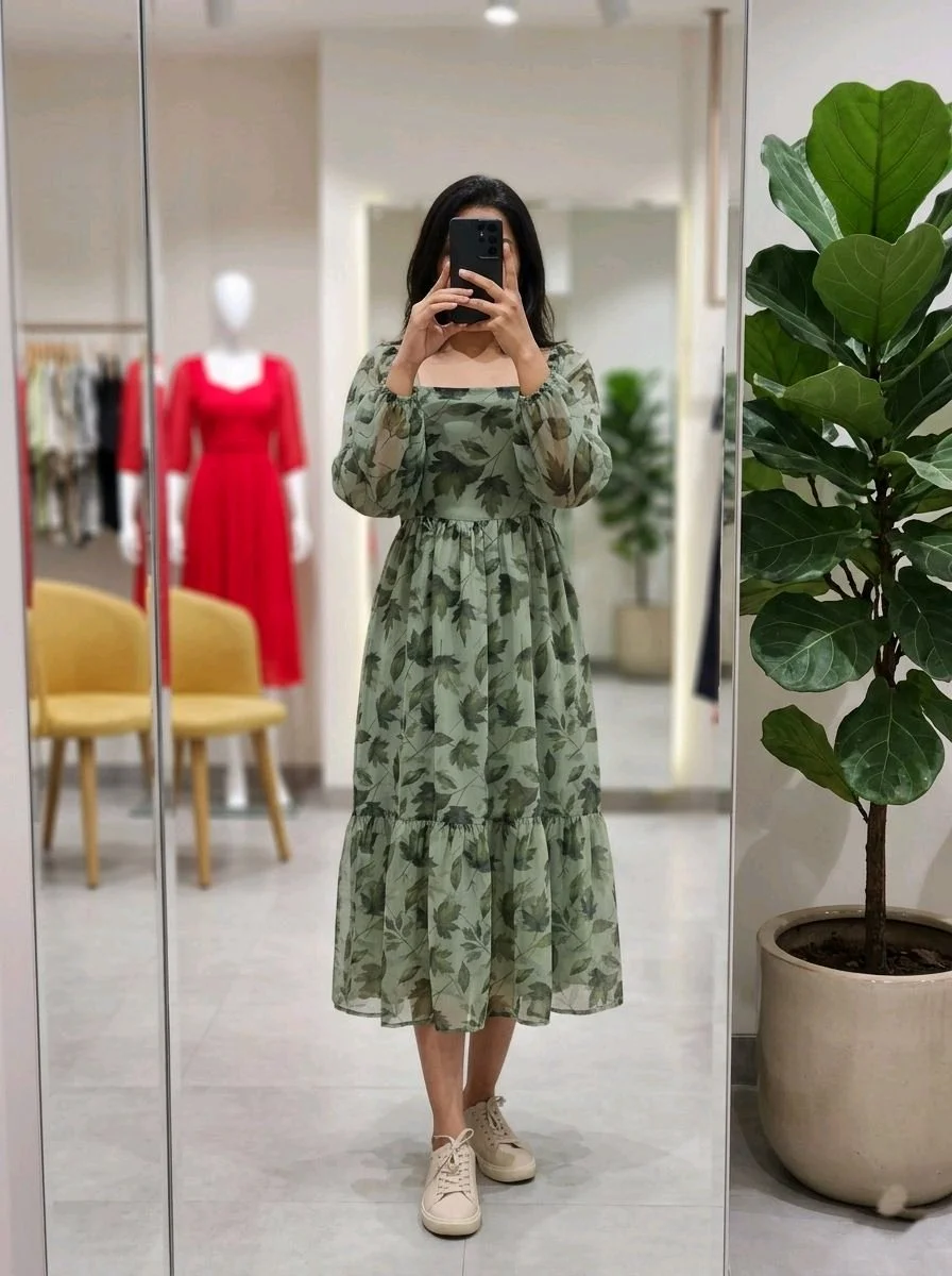 Floral Print Long Sleeve Maxi Dress 4