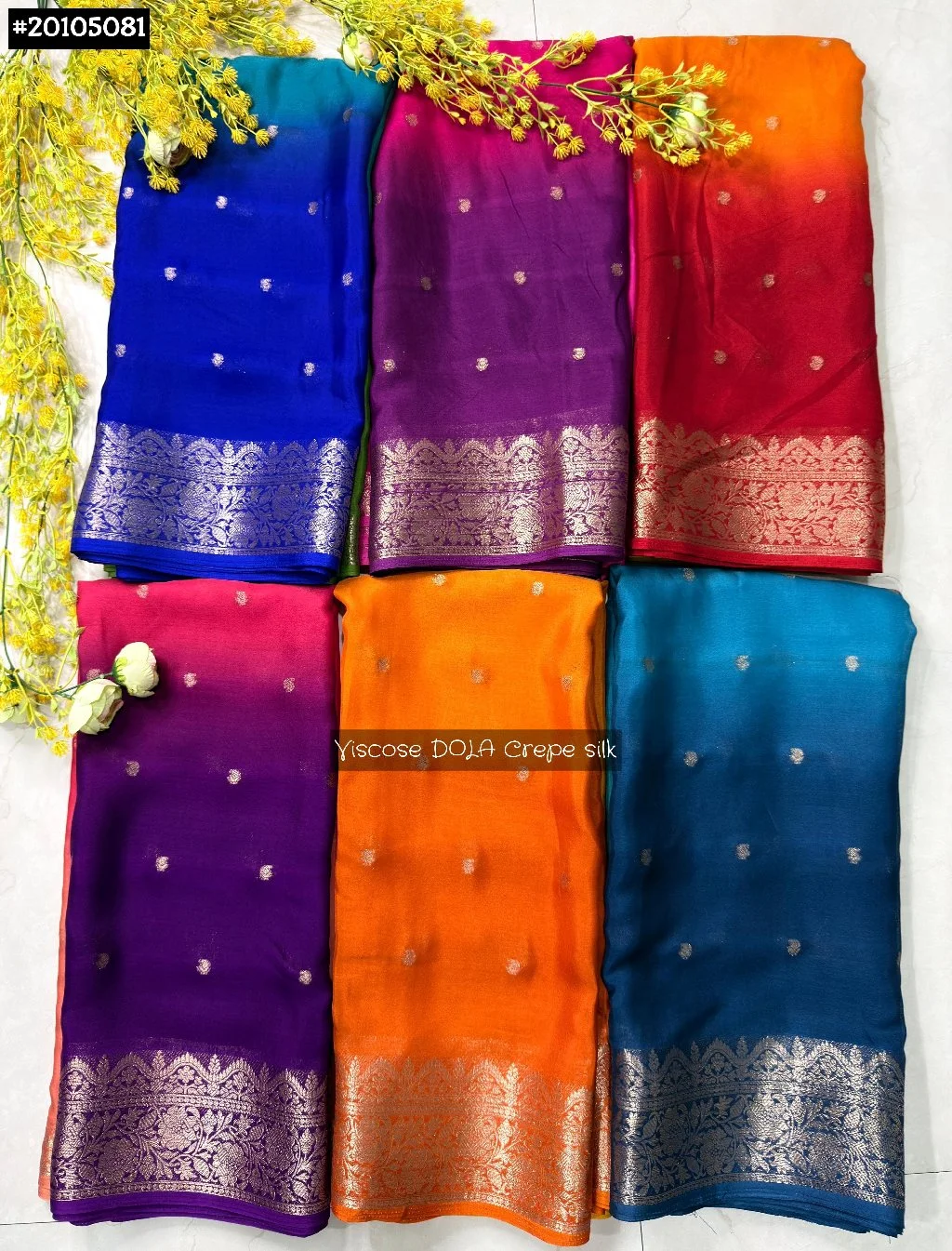 Viscose Dola Crepe Silk Ombre Saree