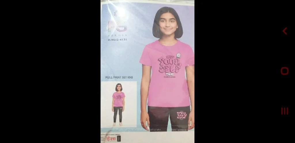8-10 yearsPink T-shirt and Dark Pant Set for Girls