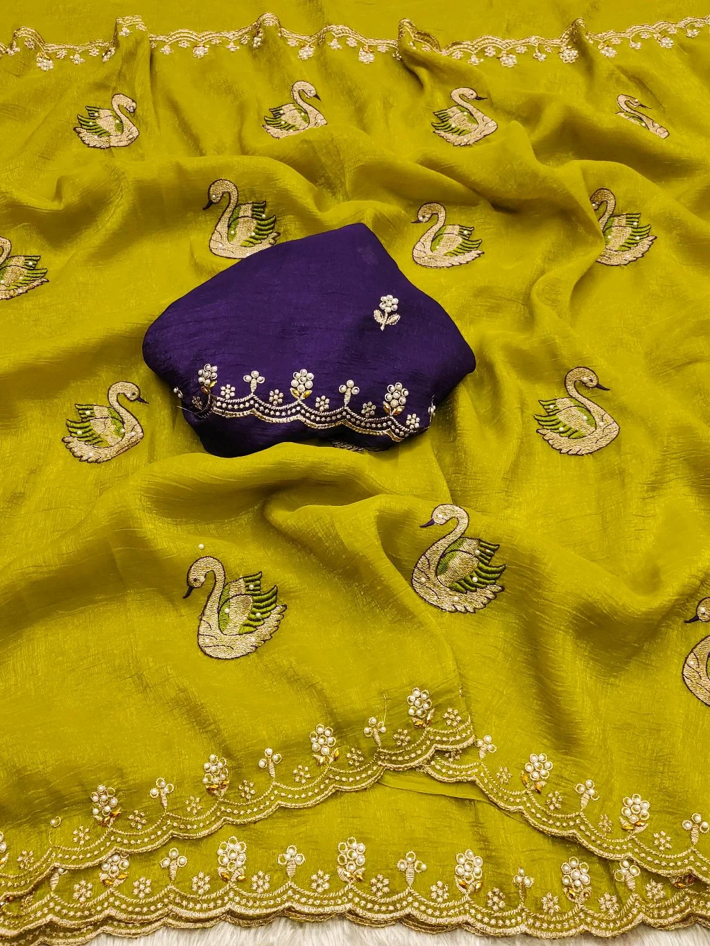 CRUNCHY CIFFON SAREES thumbnail 6