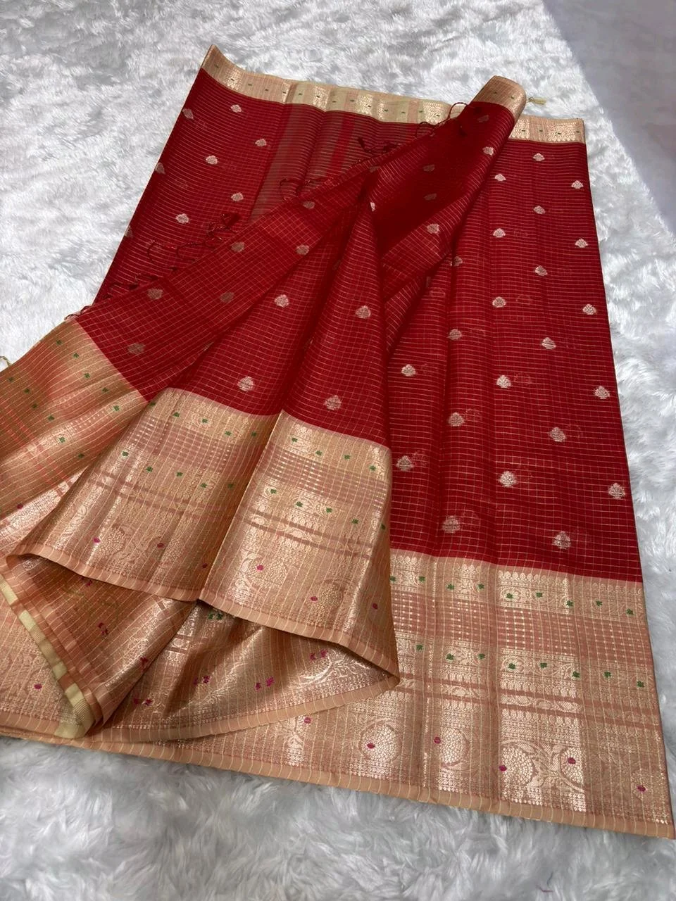 Semi Katan Sift Silk Banstadi Saree 3