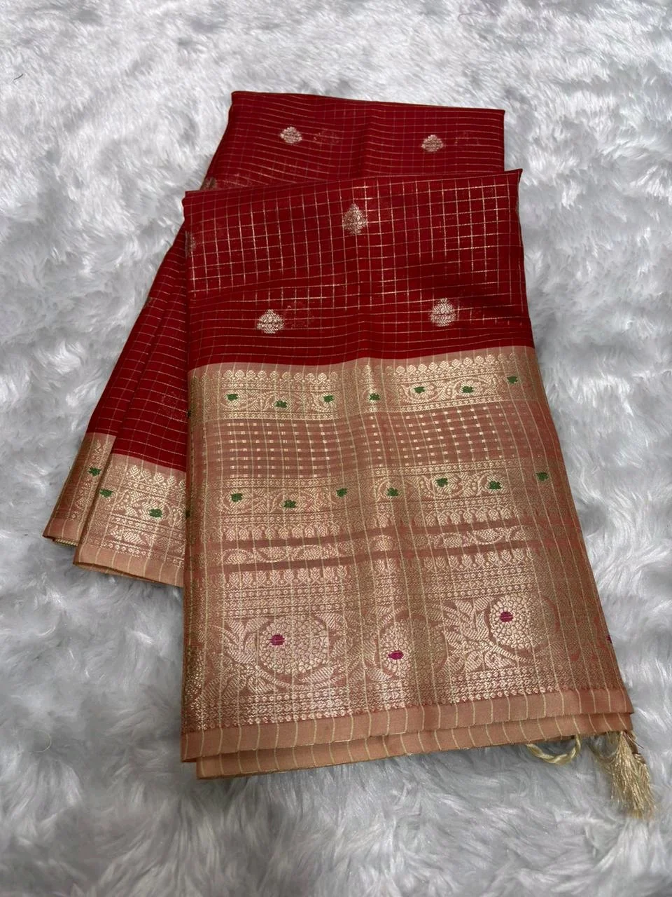 Semi Katan Sift Silk Banstadi Saree 1