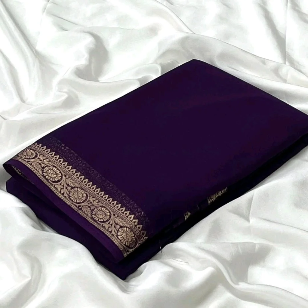 Semi Mysore Crepe Saree 5