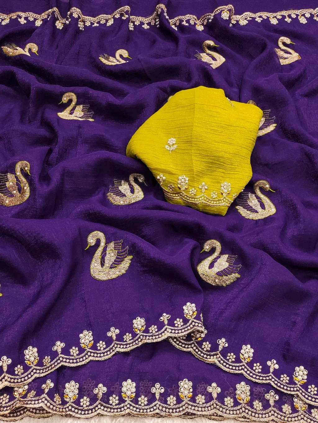 CRUNCHY CIFFON SAREES thumbnail 4