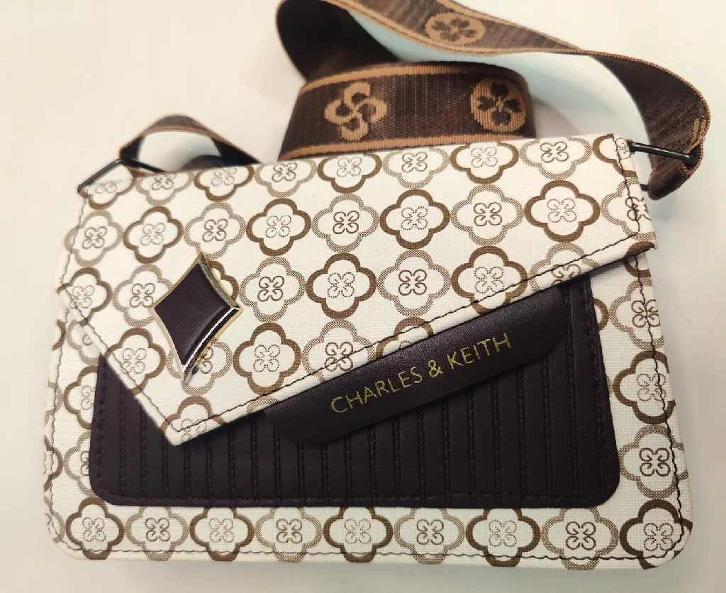 Charles & Keith Patterned Flap Sling Bag