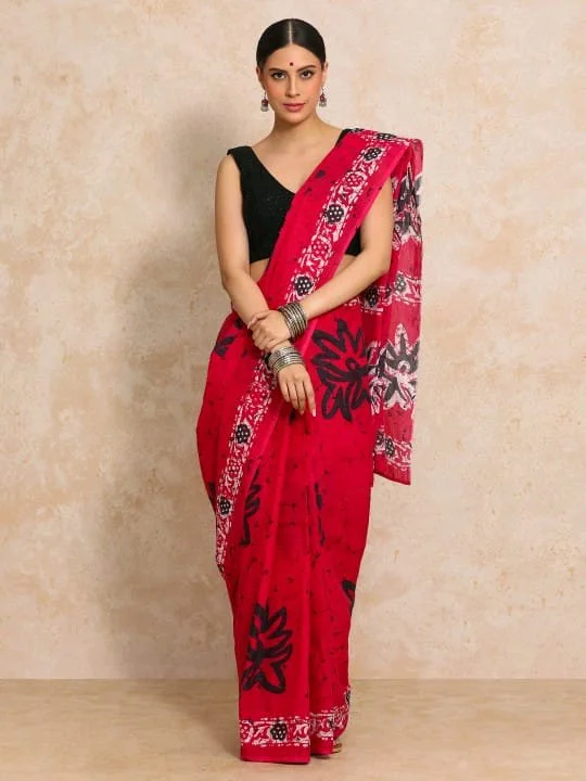 New updateBagru Block Print Cotton mulmul Sarees With Running Blouse Fabric:- Pure Mulmul (9280)Saree:-5.5m+ Blouse:- 1mPrice:- 700 thumbnail 2