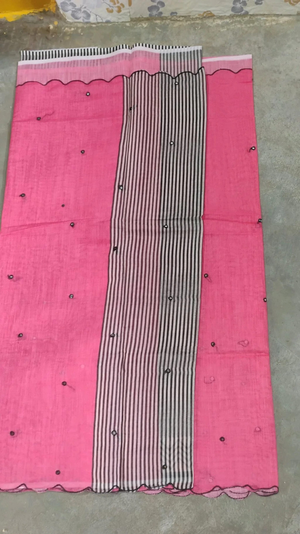 Onion Pink Colour Lenin Cotton Saree 3