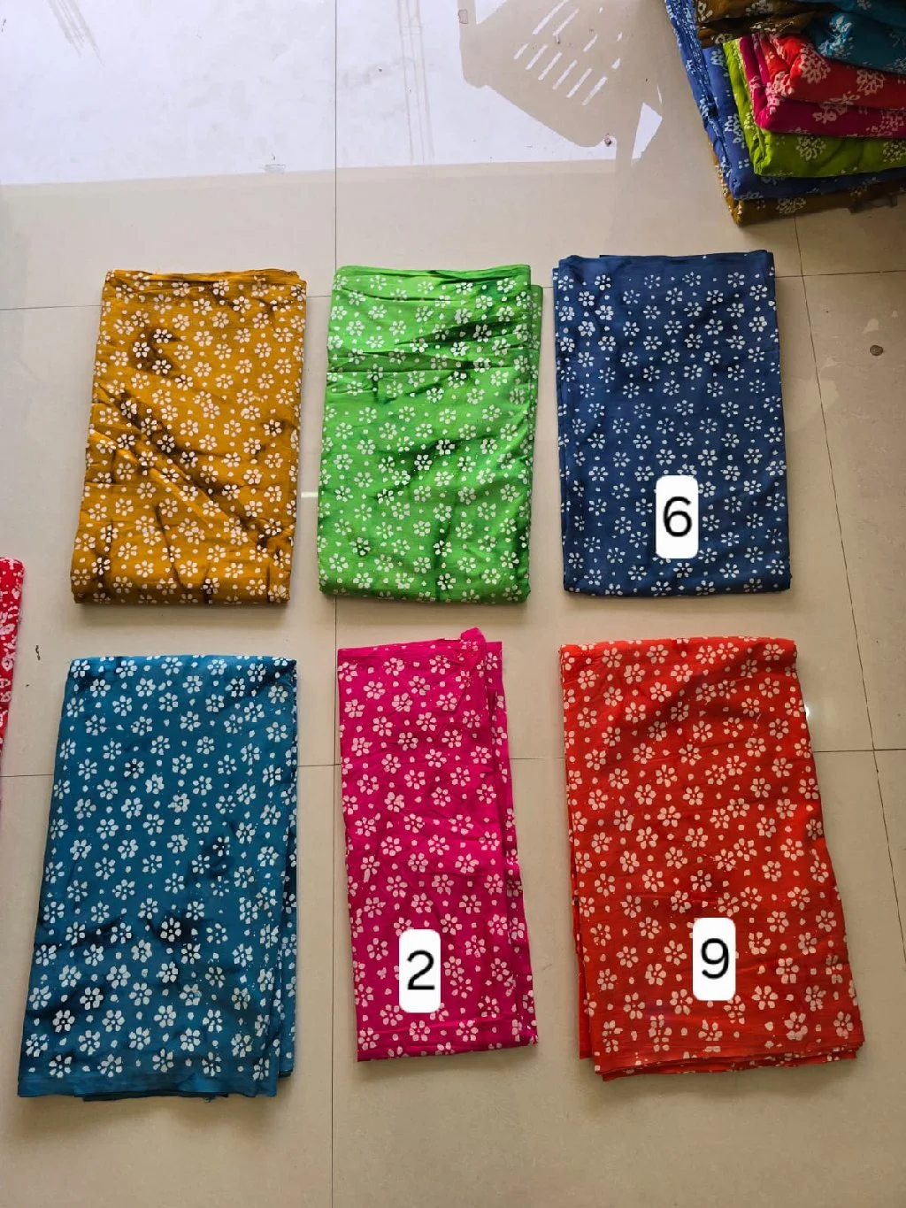 Multi-Color Floral Batik Print Cotton Fabric 4