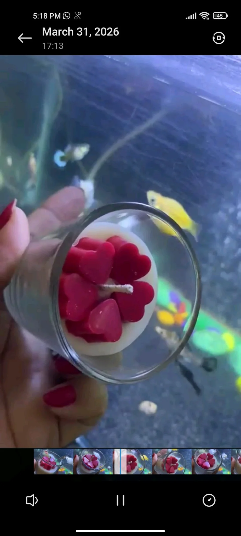 Red Heart Scented Candle in Glass 1