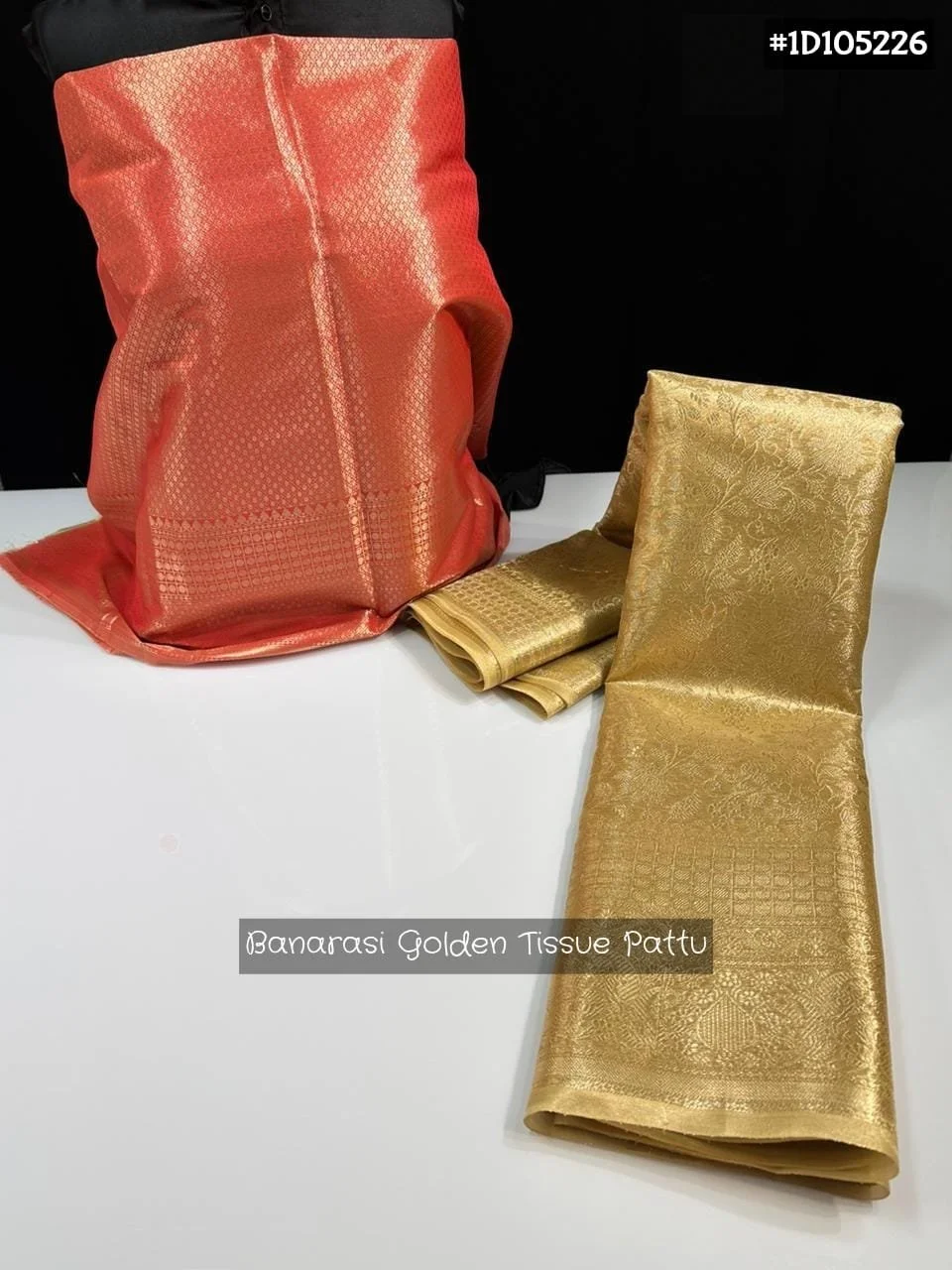 Banarasi Golden Tissue Pattu Saree with Blouse thumbnail 2