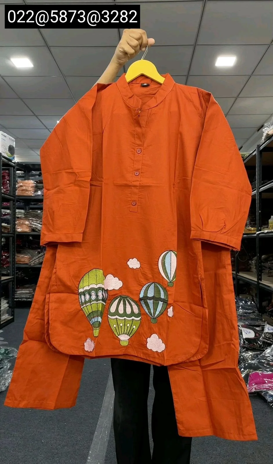 Hot Air Balloon Embroidered Kurta Palazzo Set 8